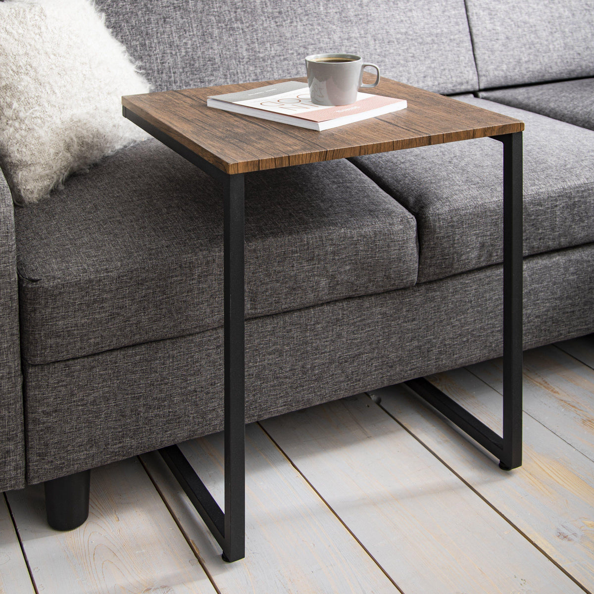 OUTLET - Sheffield Wooden Nest of Tables - Black Metal Frame