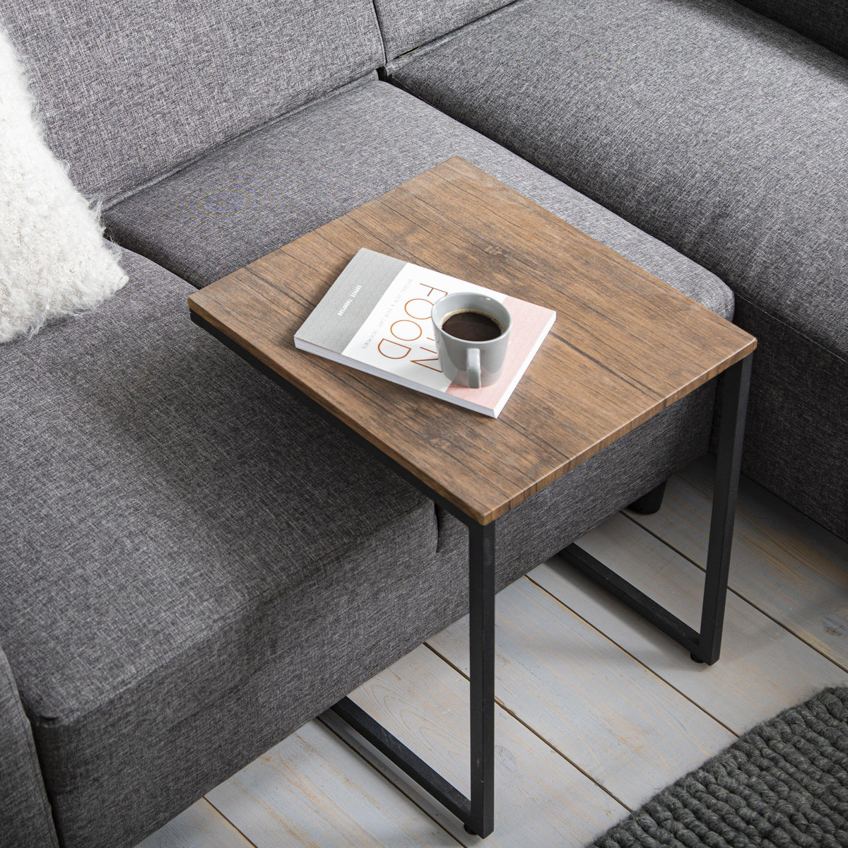 OUTLET - Sheffield Wooden Nest of Tables - Black Metal Frame