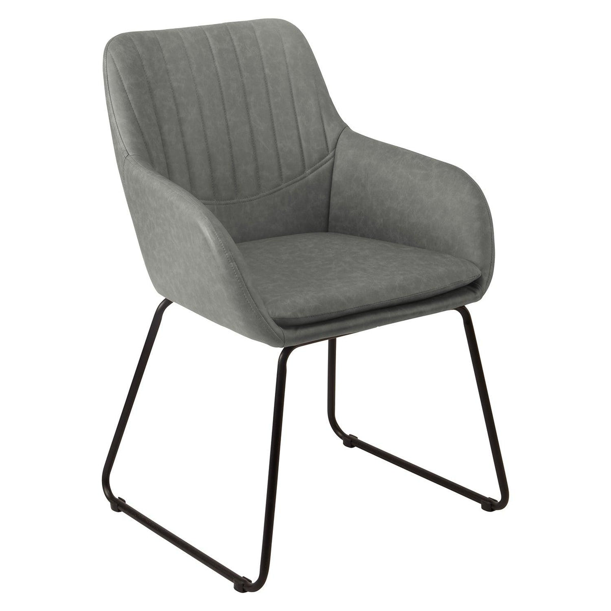 OUTLET - Sheffield Office Faux Leather Chair - Grey with Black Legs