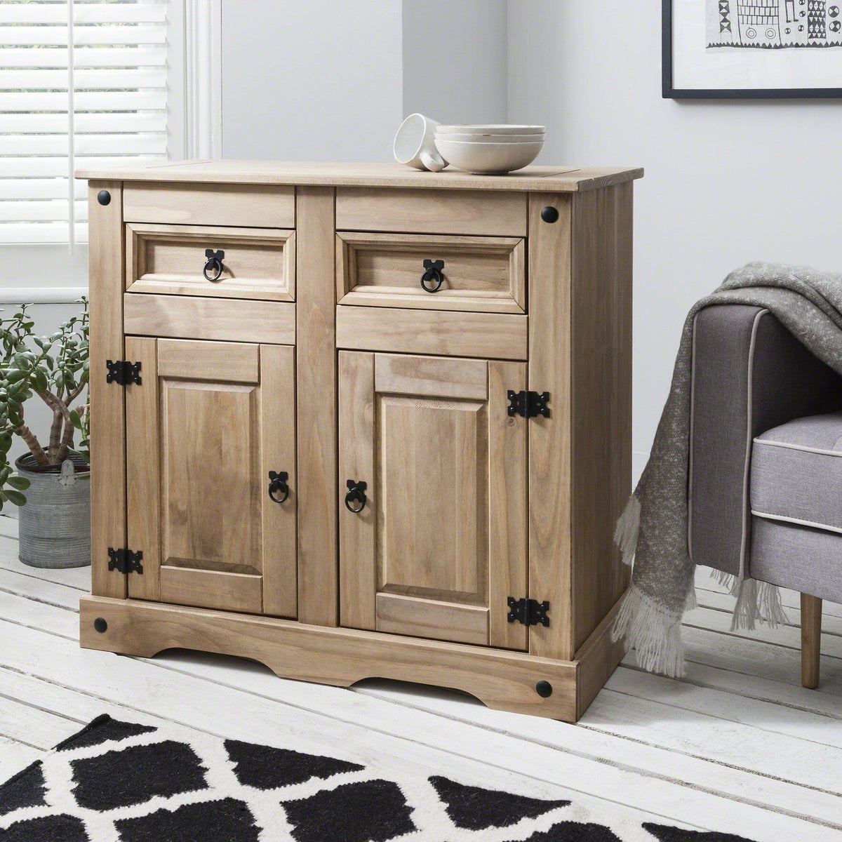 Outlet - Sideboard - Solid Wood - 2 Drawers