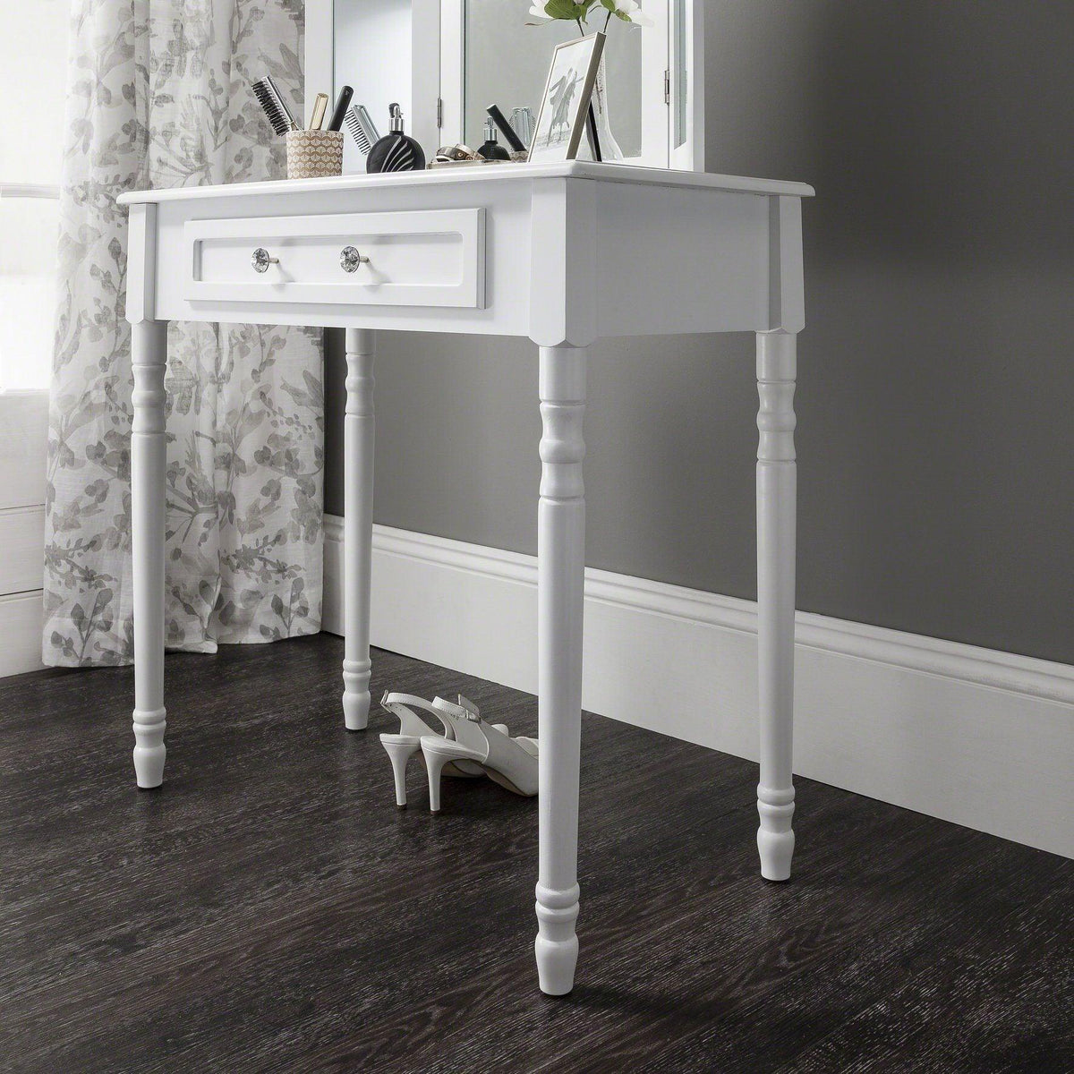 OUTLET - Sienna White Dressing Table with Mirror & Stool