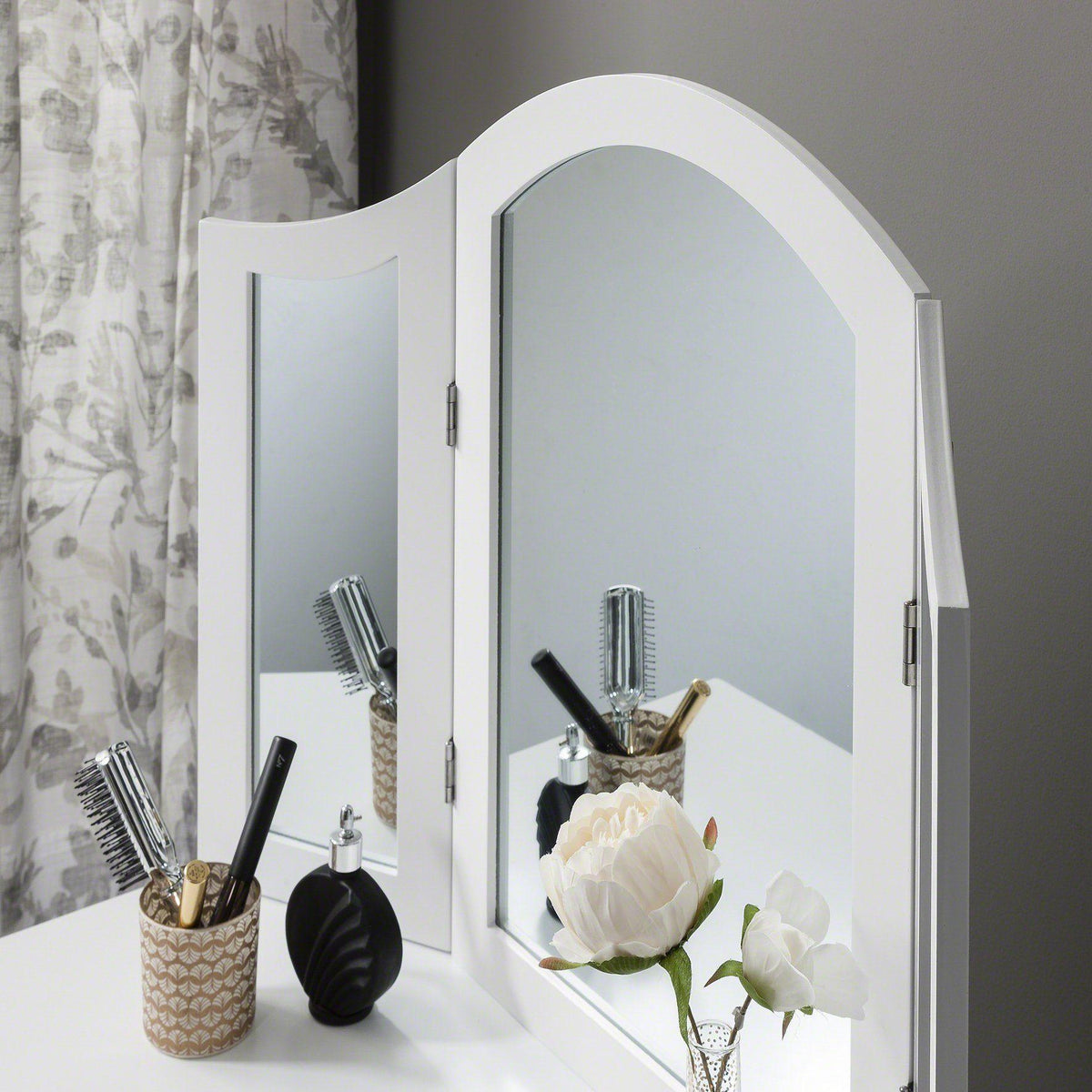 OUTLET - Sienna White Dressing Table with Mirror & Stool