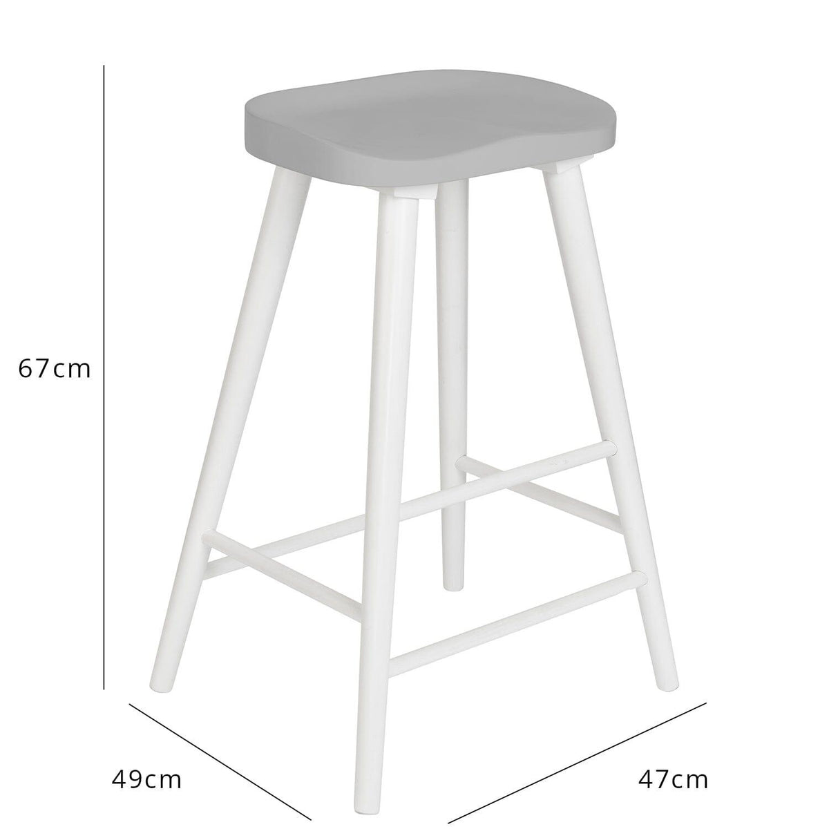Outlet - Silvester bar stool - white frame with grey top