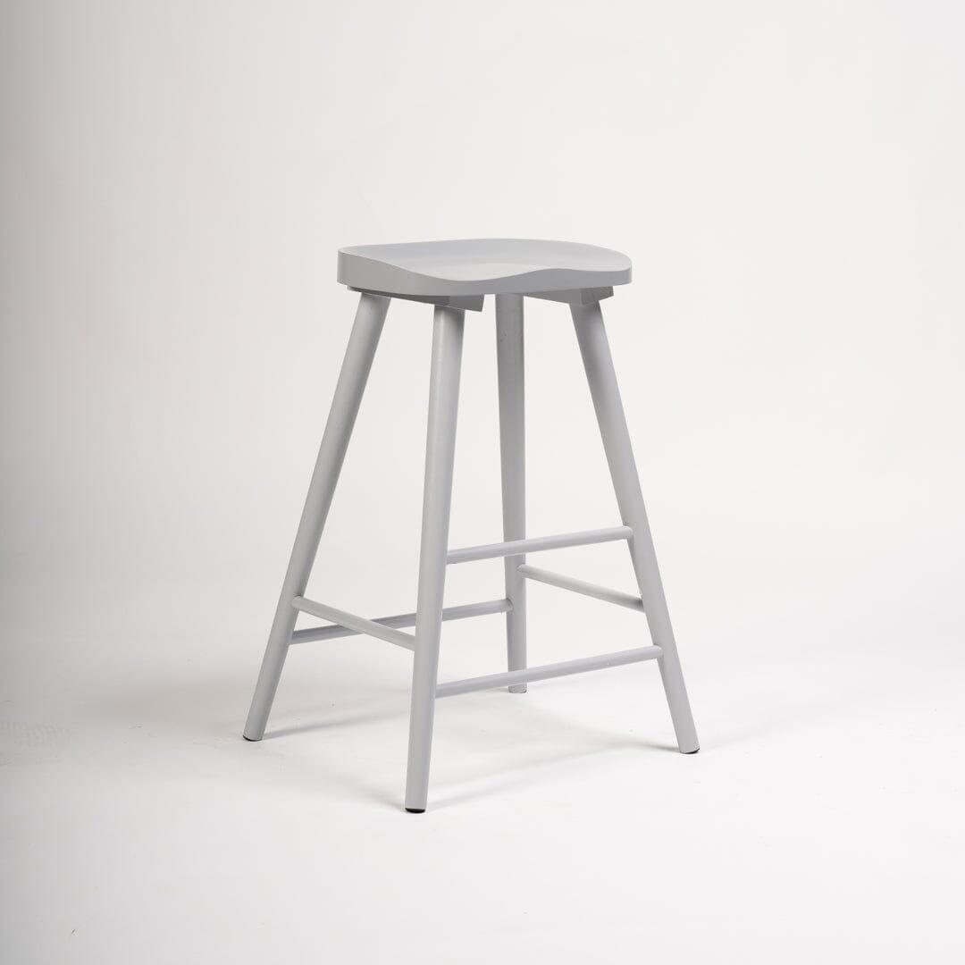 Outlet - Silvester Wooden Bar Stool Seat Grey