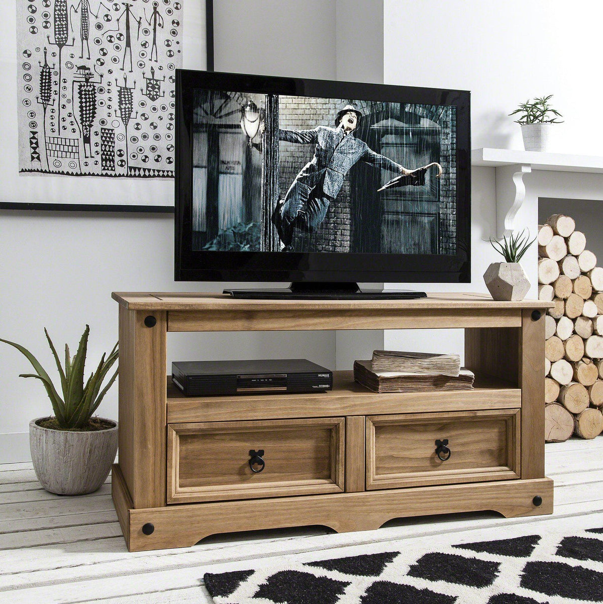 Outlet - Solid Wood TV Unit - Pine
