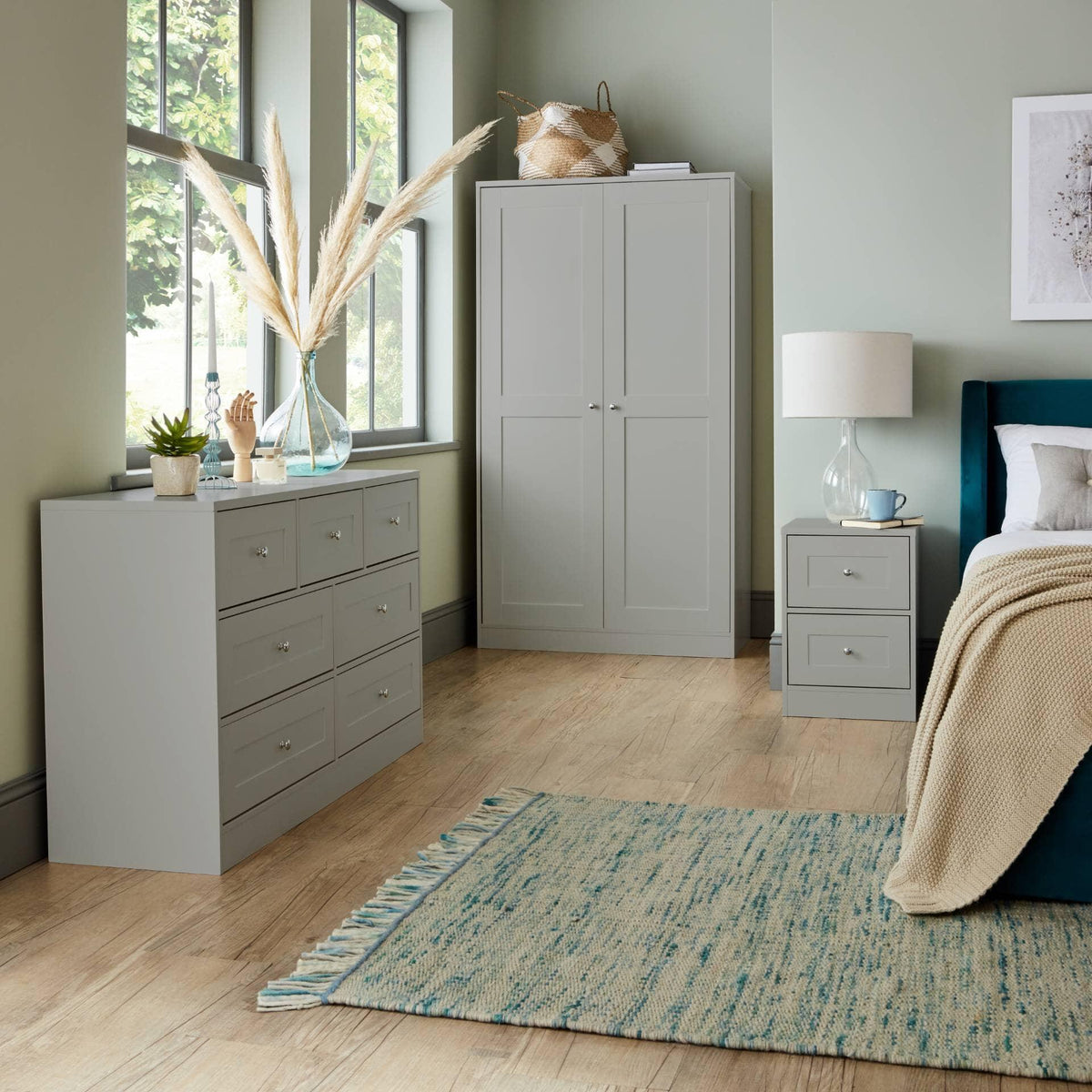 OUTLET - Stevie Double Wardrobe - Grey