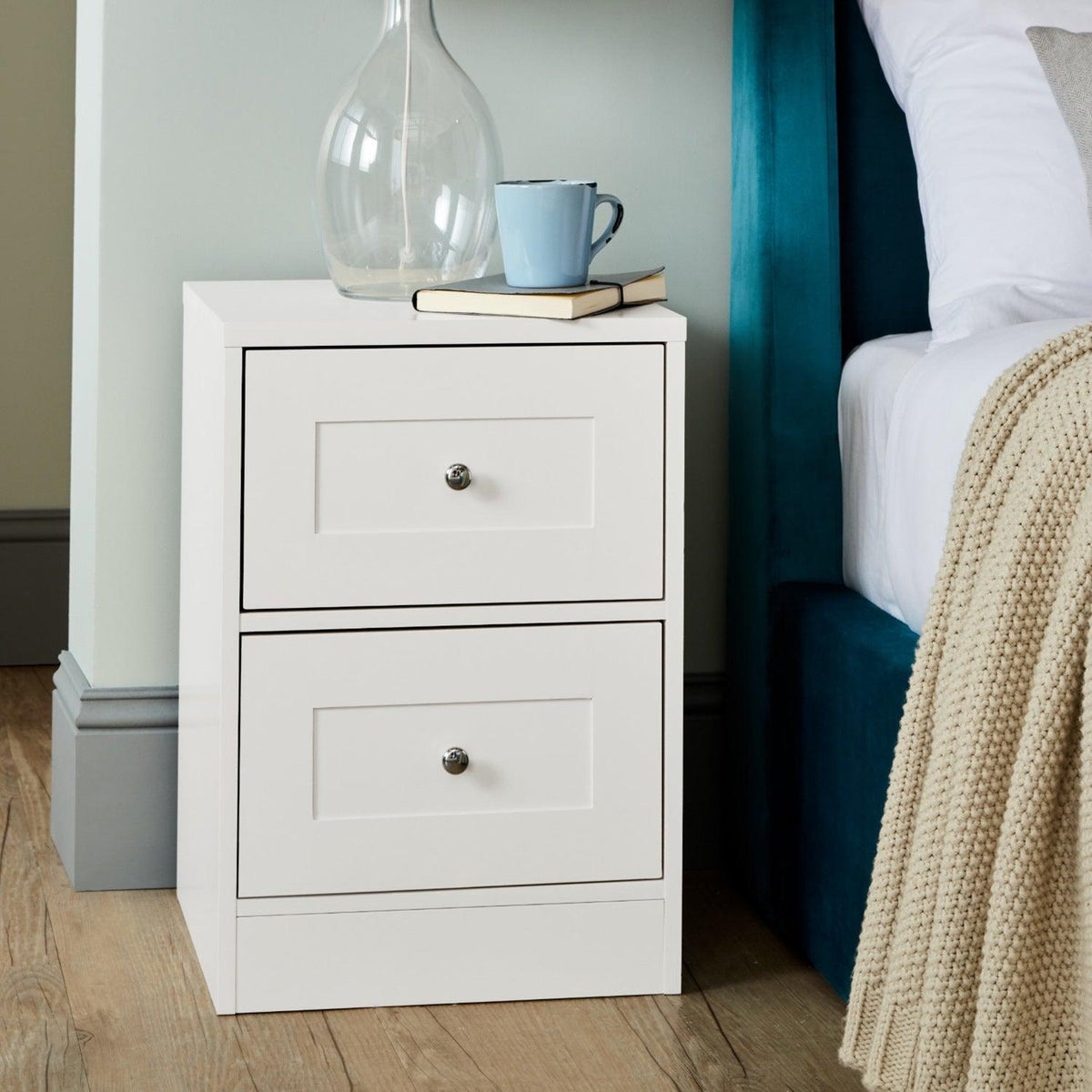Outlet - Stevie Bedside Table - White