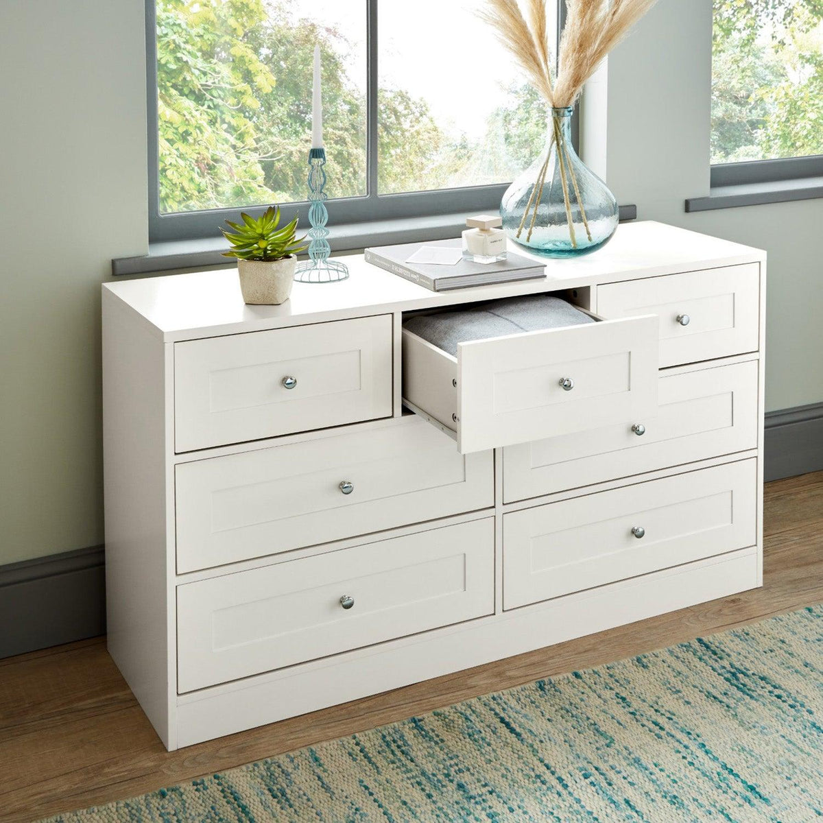 OUTLET - Stevie 7 Drawer Chest of Drawers - White