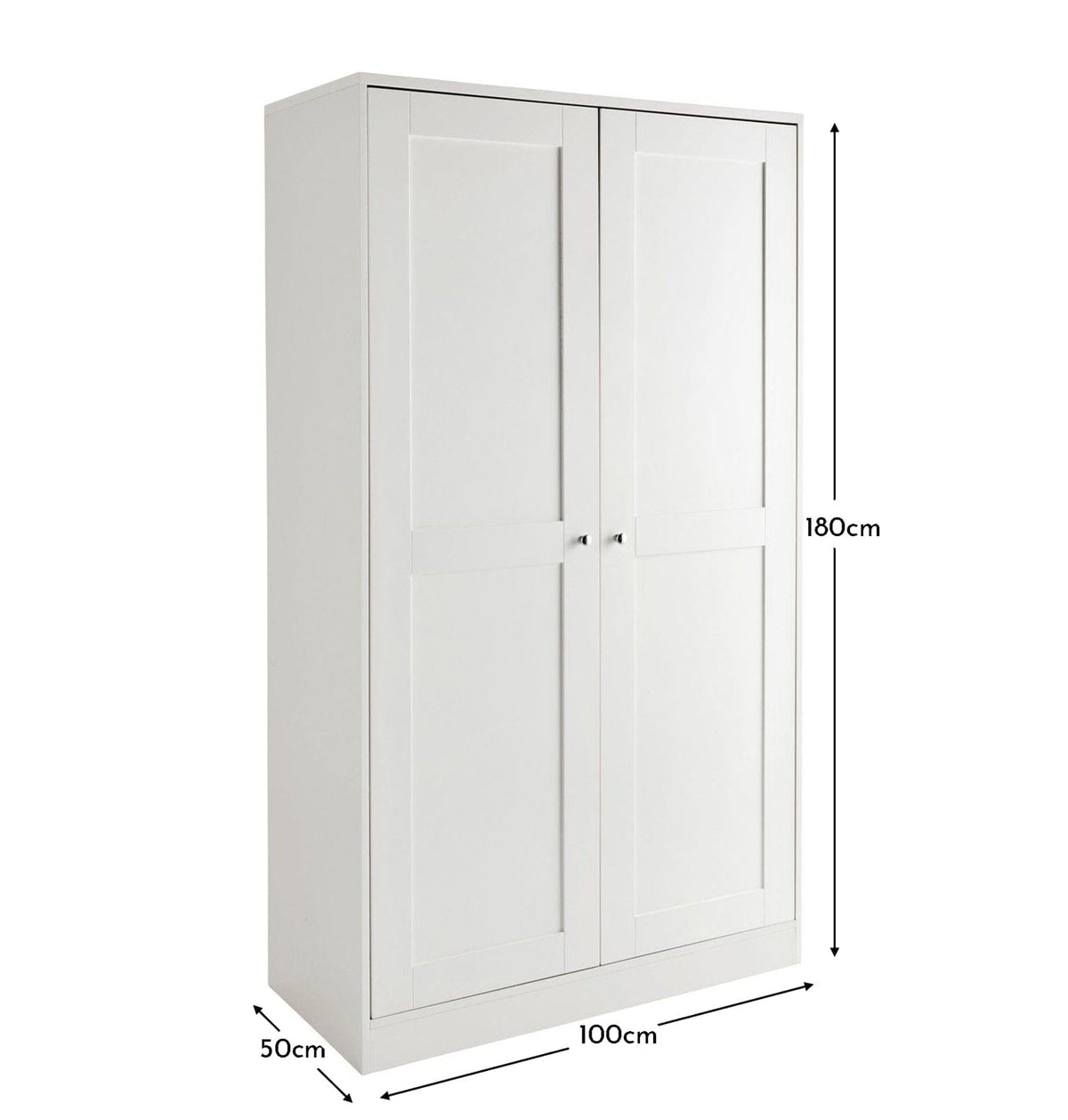 Stevie Double Wardrobe - White