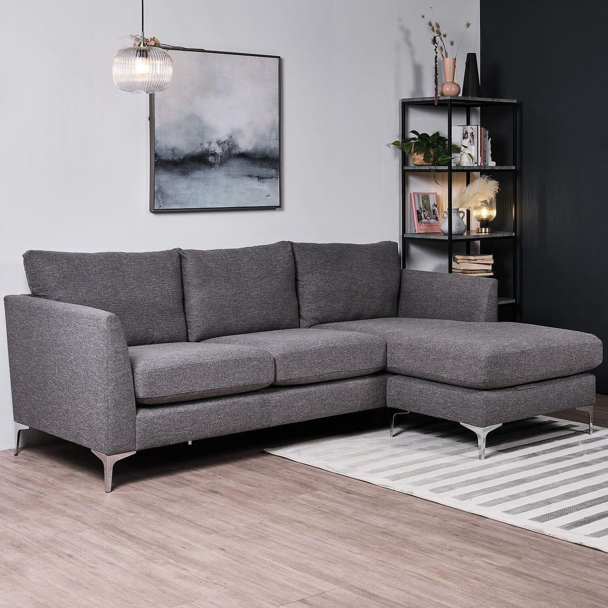 OUTLET - Taylor Chaise Corner Sofa - Charcoal Grey