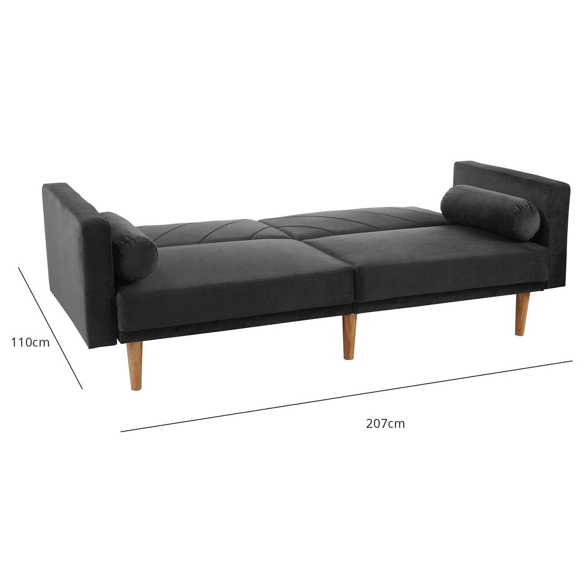 Outlet - Tessa sofa bed - click clack - dark grey velvet
