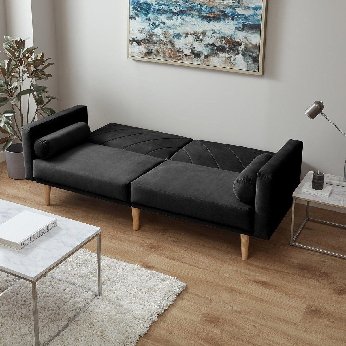 Outlet - Tessa sofa bed - click clack - dark grey velvet