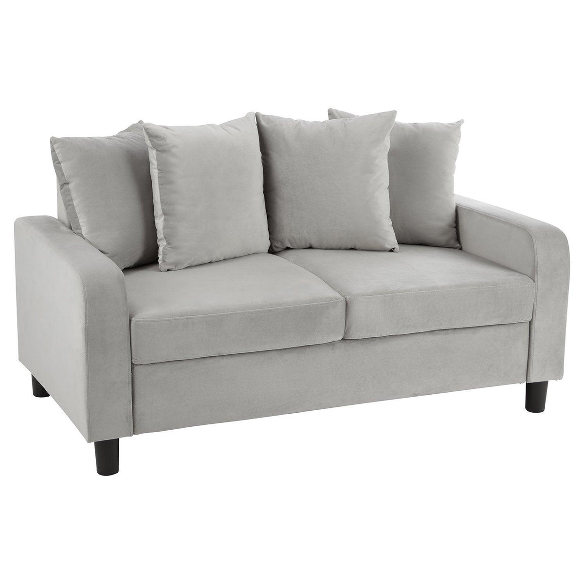 OUTLET - Tracy 2 Seater Sofa - Grey Velvet with Black Legs