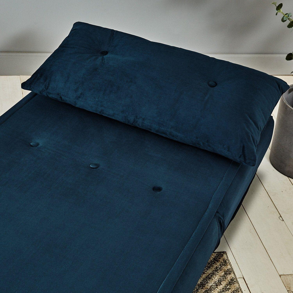 OUTLET - Una Single Sprung Sofa Bed - Blue - Velvet