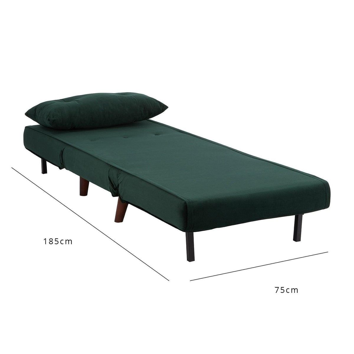 OUTLET - Una Single Sofa Bed - Green Velvet