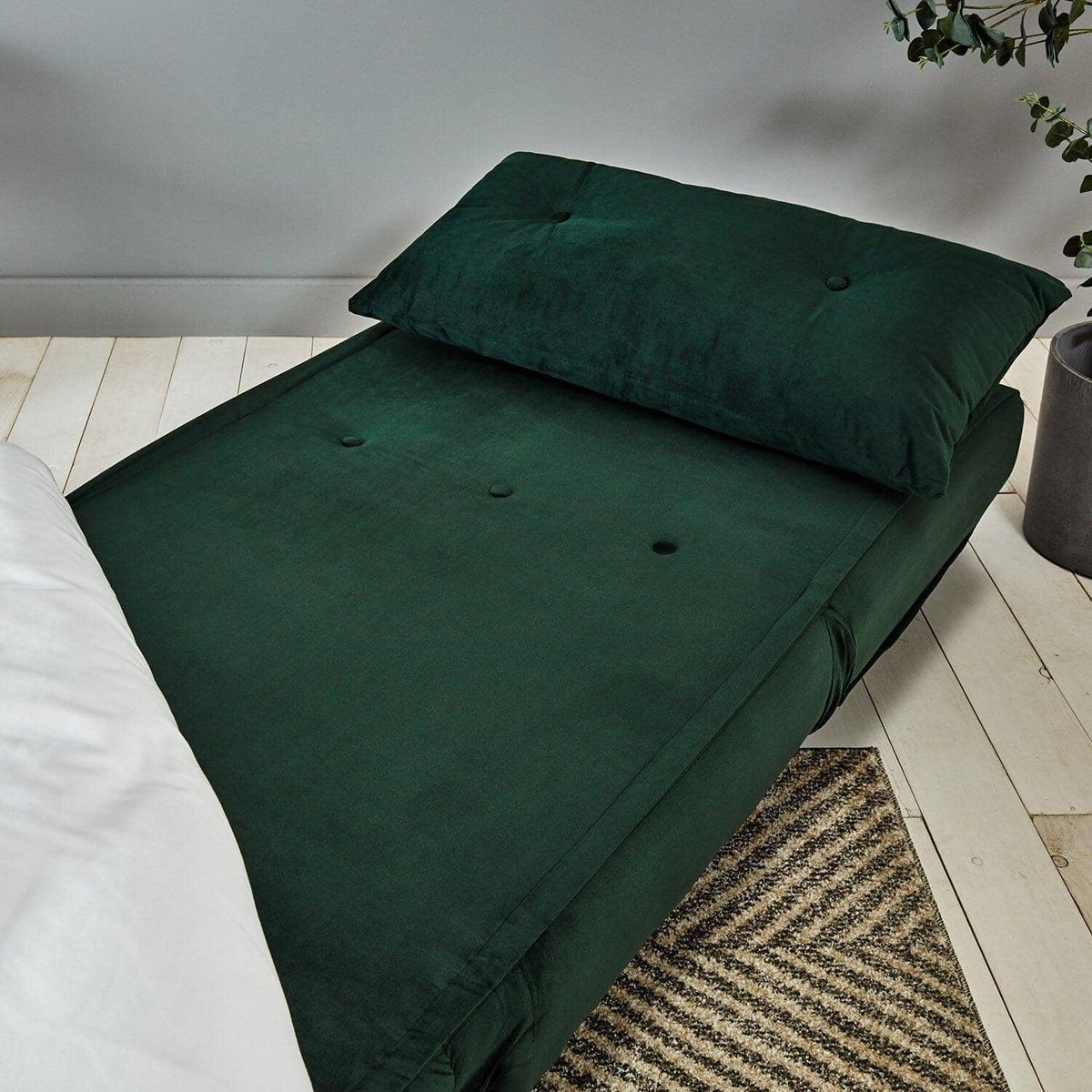 OUTLET - Una Single Sofa Bed - Green Velvet