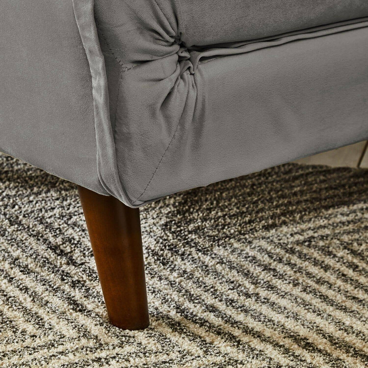 OUTLET - Una Single Sprung Sofa Bed - Grey - Velvet