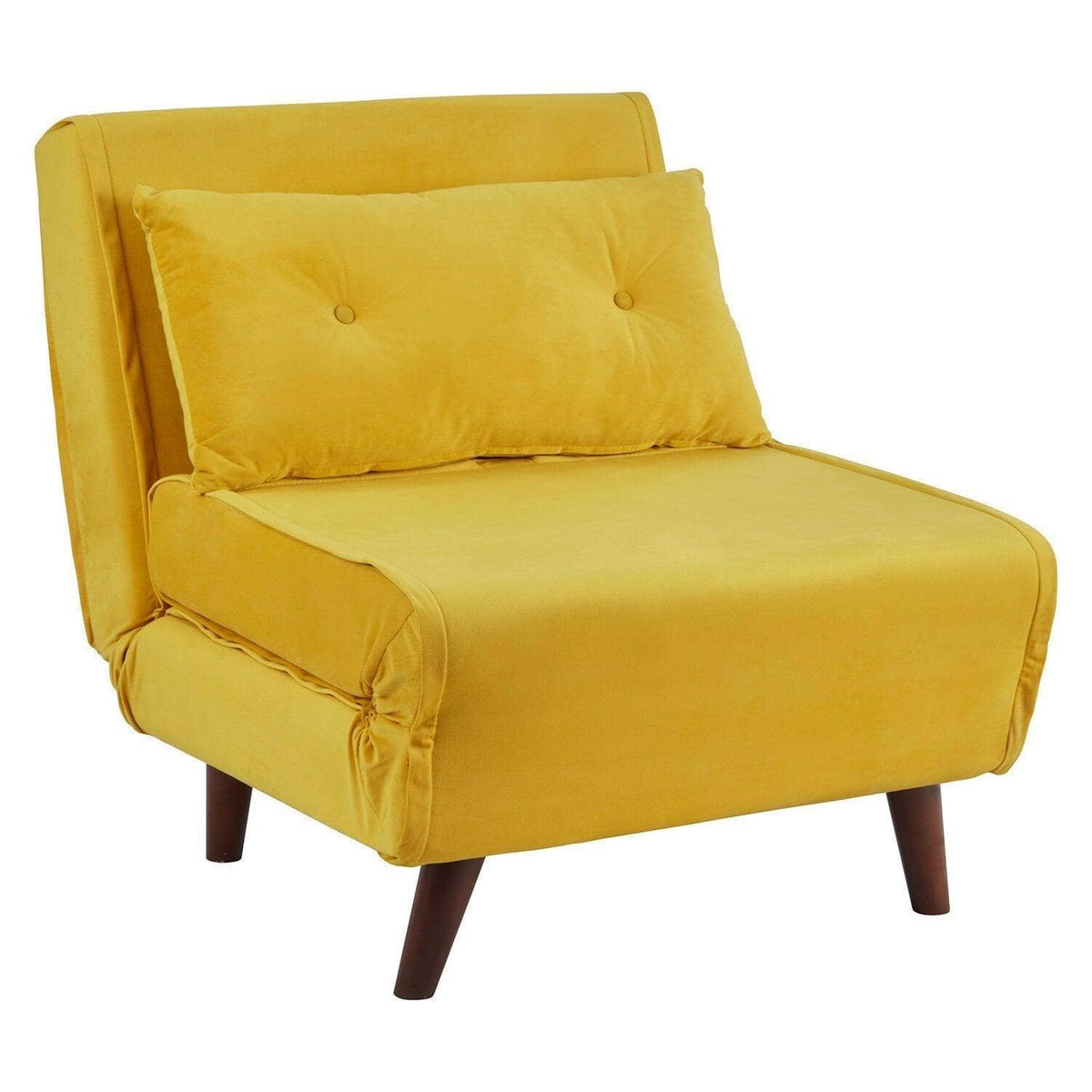 OUTLET - Una Single Sprung Sofa Bed - Mustard Yellow - Velvet