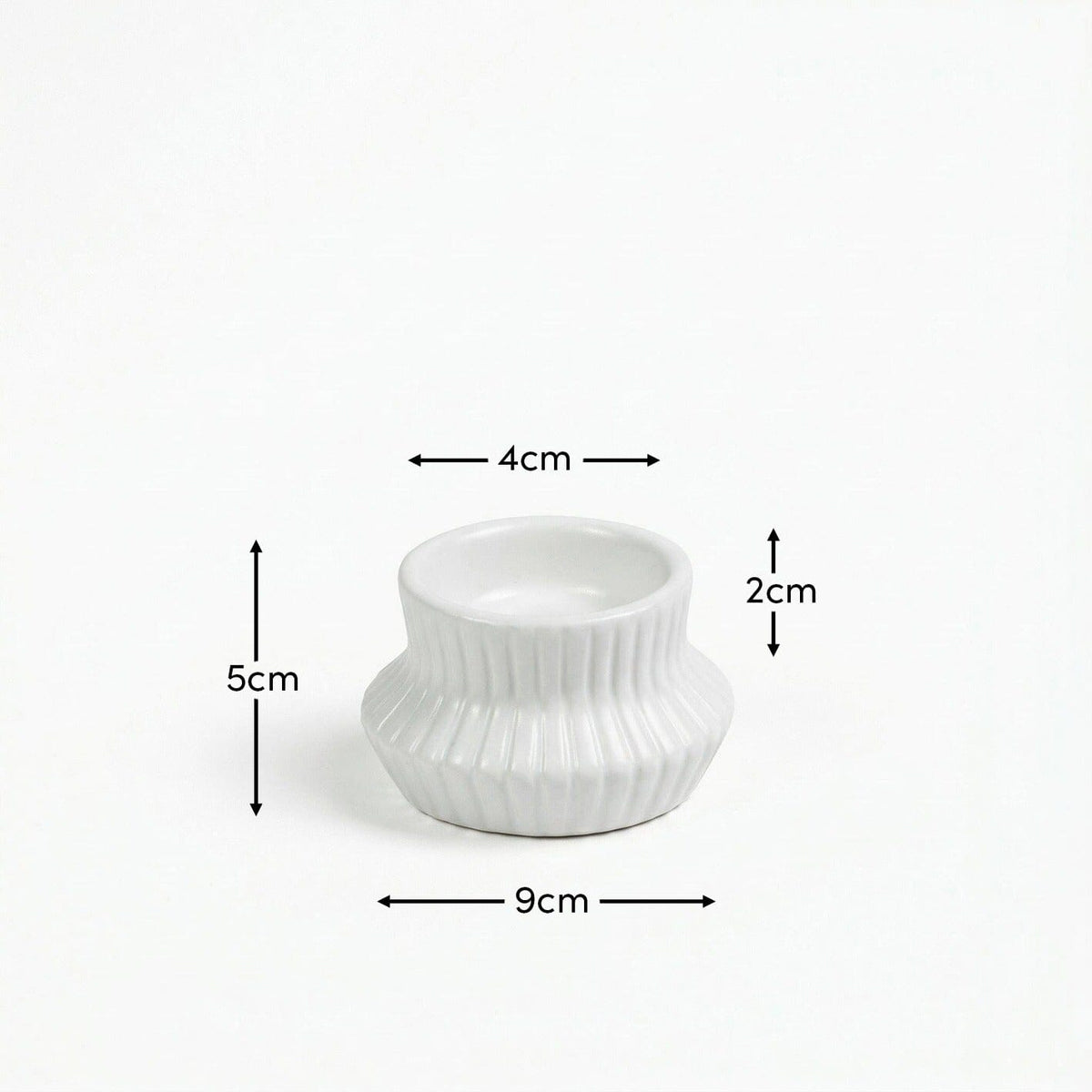 OUTLET - Kinsley 9cm Ceramic Tea Light Holder - Set of 2 - White