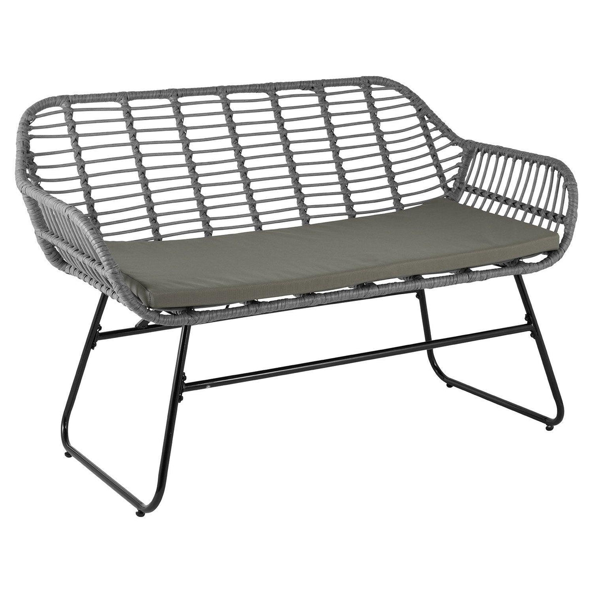 OUTLET - Wick Rattan Garden Sofa Set - Light Grey