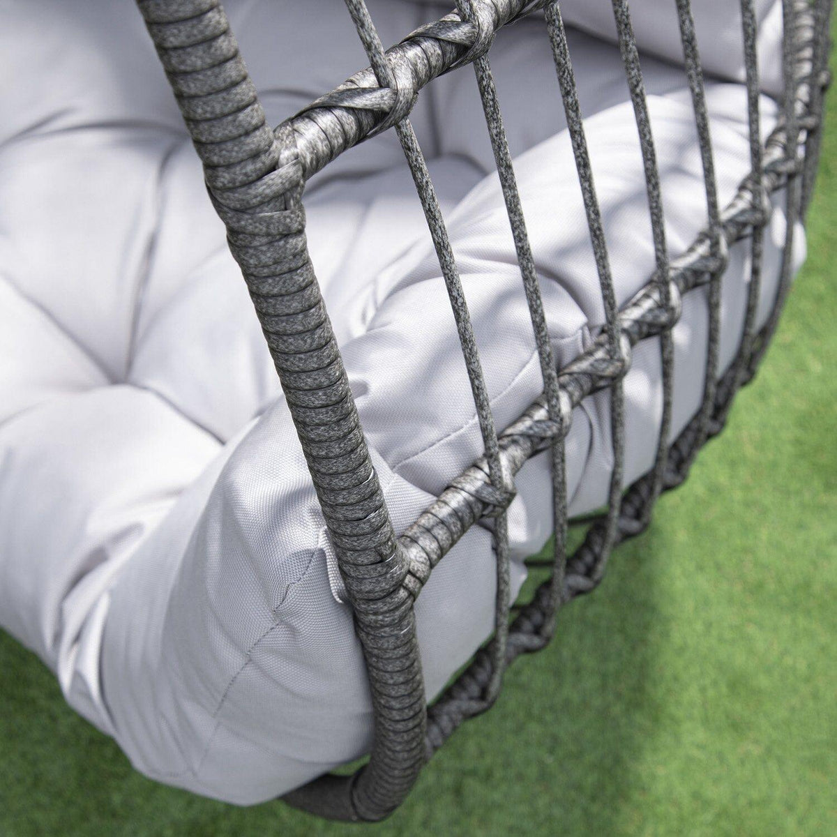 OUTLET - Wick Hanging Egg Chair - Dark Grey Rattan