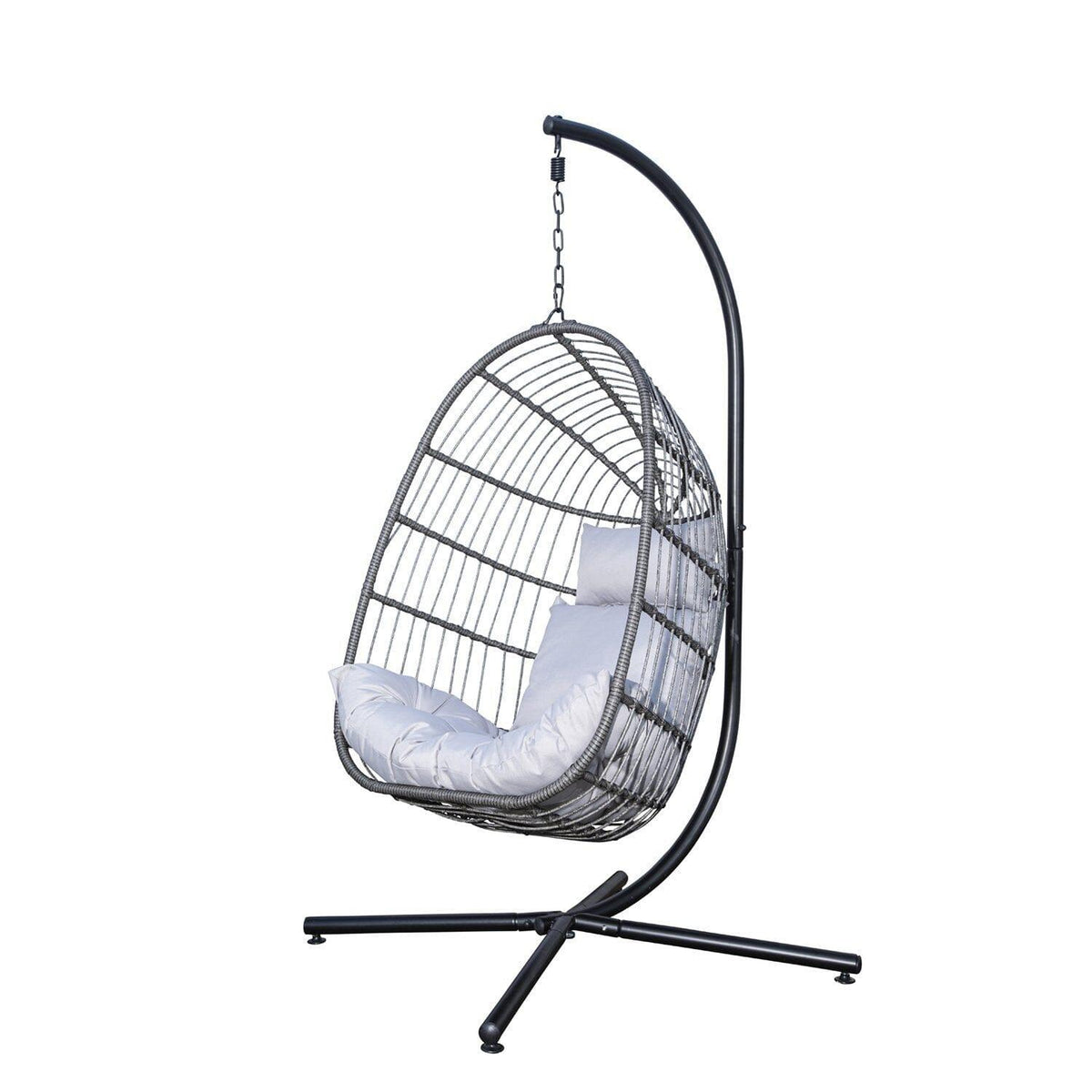 OUTLET - Wick Hanging Egg Chair - Dark Grey Rattan