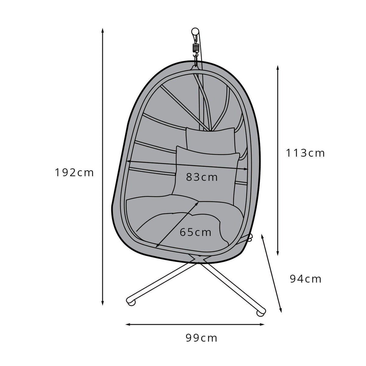 Outlet - Wick Hanging Egg Chair Garden Furniture Cover