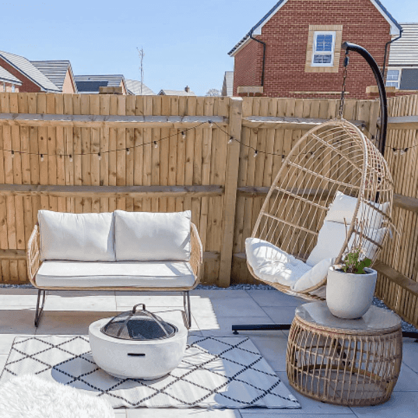 OUTLET - Wick Rattan Garden Hanging Egg Chair - Natural