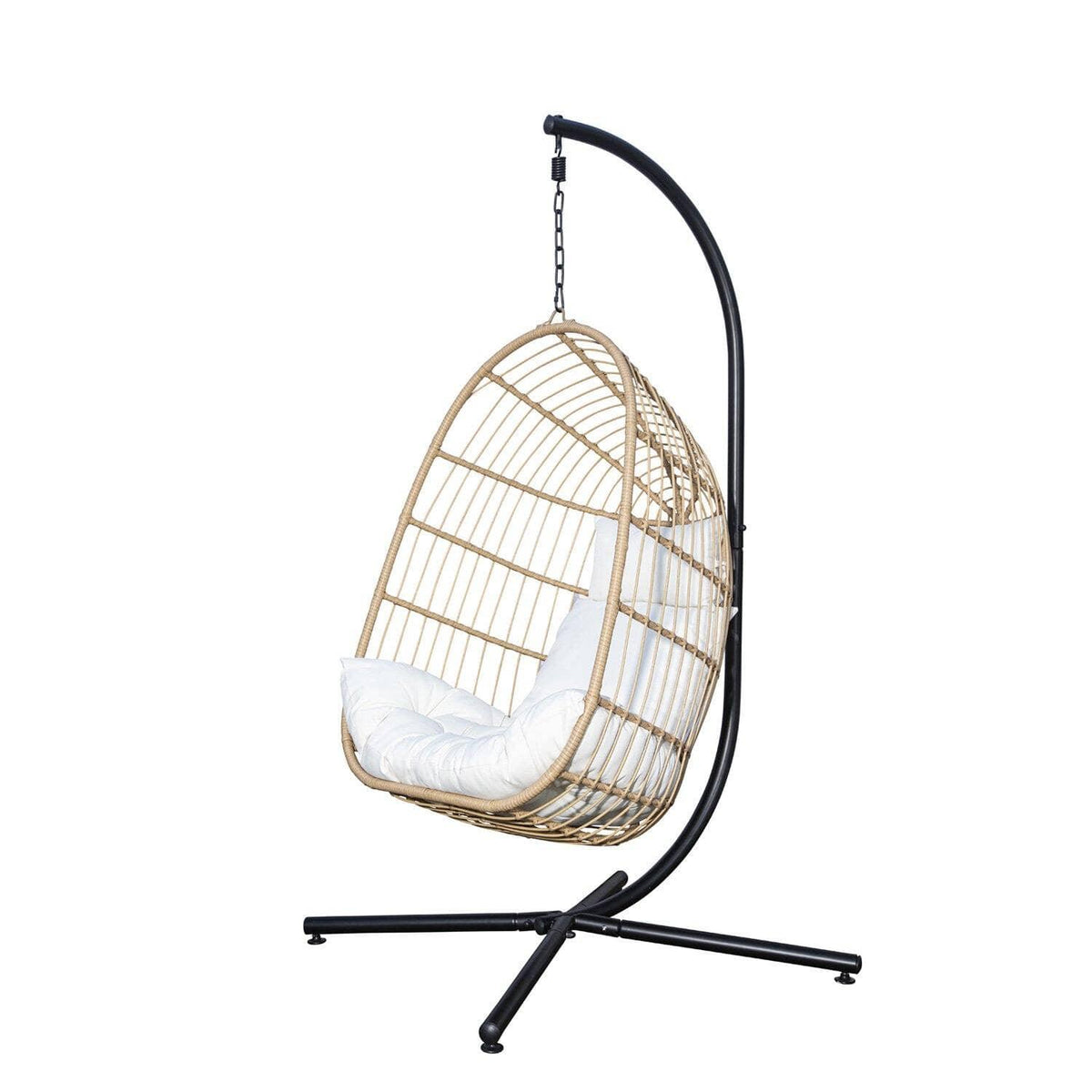 OUTLET - Wick Rattan Garden Hanging Egg Chair - Natural