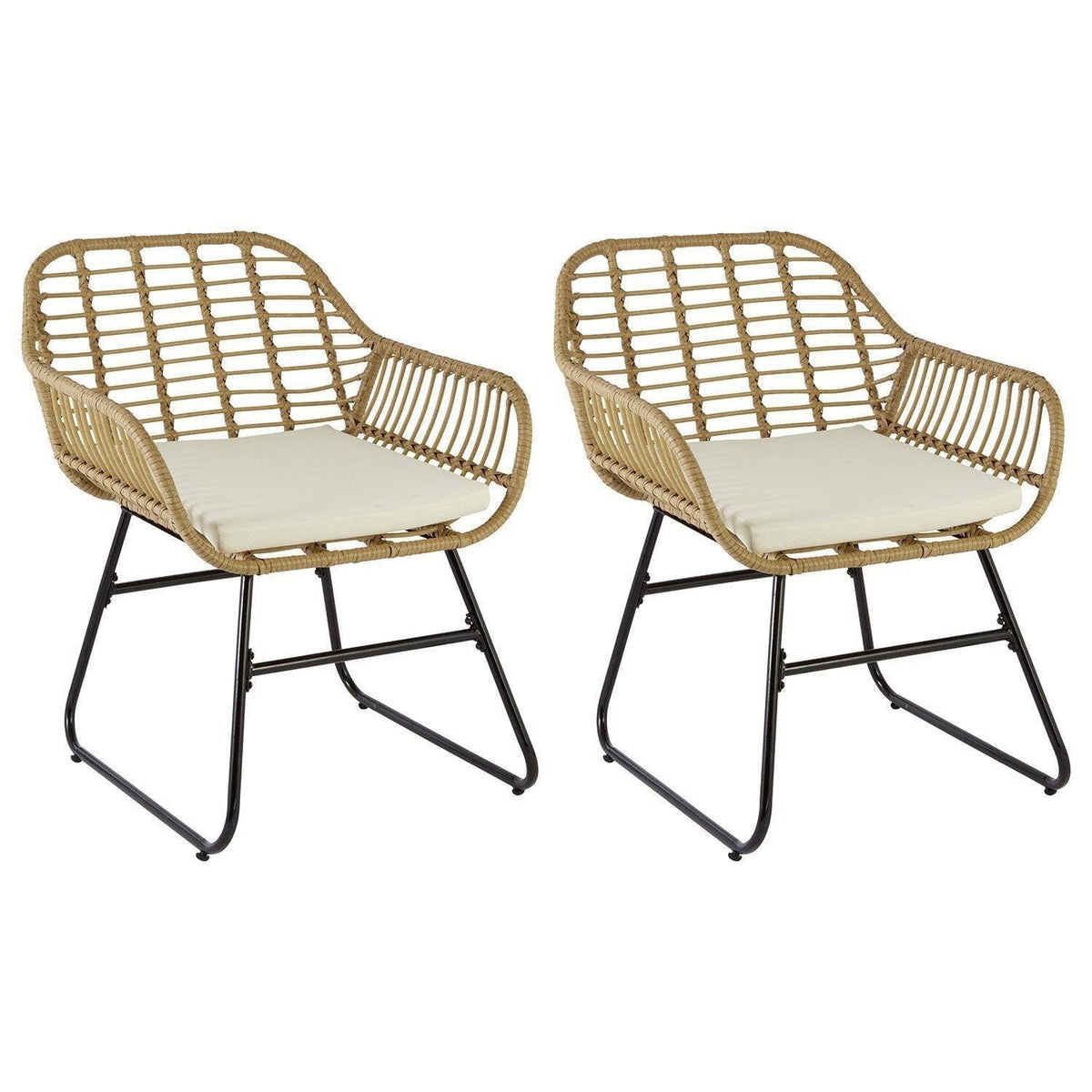 Outlet - Wick Rattan Garden Sofa Set - Natural