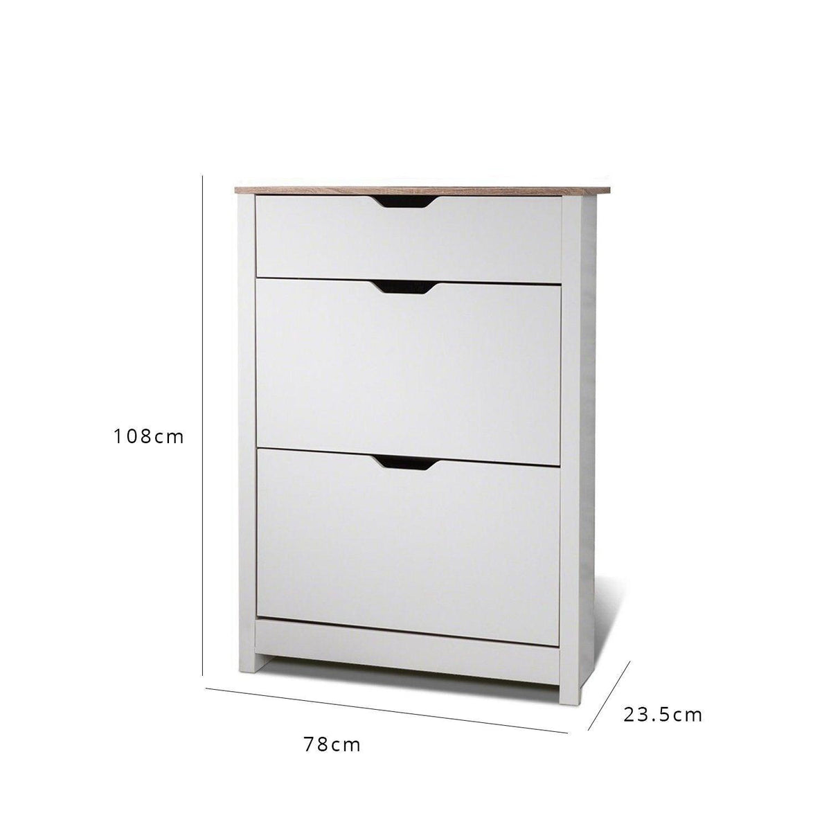 OUTLET - Windsor Shoe Cabinet - 3 Door - Grey