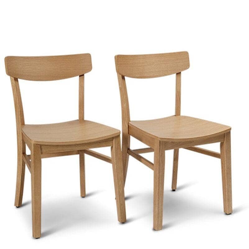 OUTLET - Willow Pale Oak Wooden Dining Chairs - Set of 2