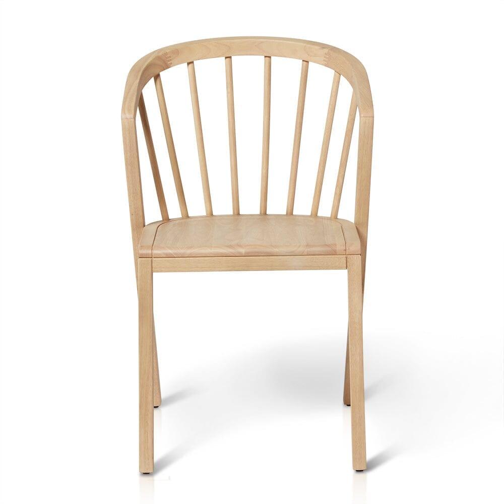 OUTLET - Mabel Pale Oak Wooden Spindle Dining Chairs - Set of 2