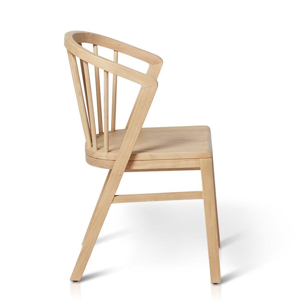OUTLET - Mabel Pale Oak Wooden Spindle Dining Chairs - Set of 2