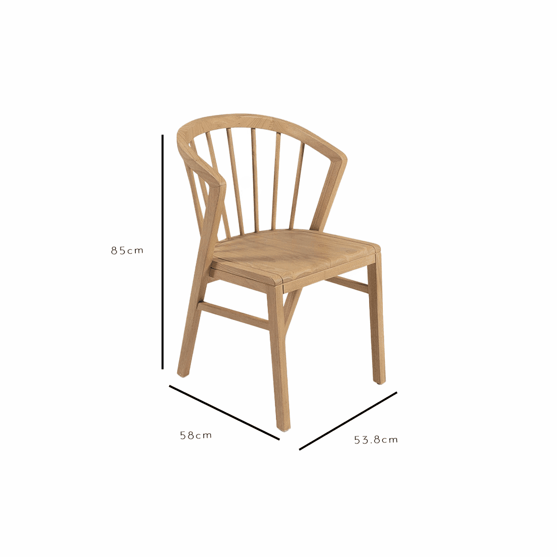 OUTLET - Mabel Pale Oak Wooden Spindle Dining Chairs - Set of 2