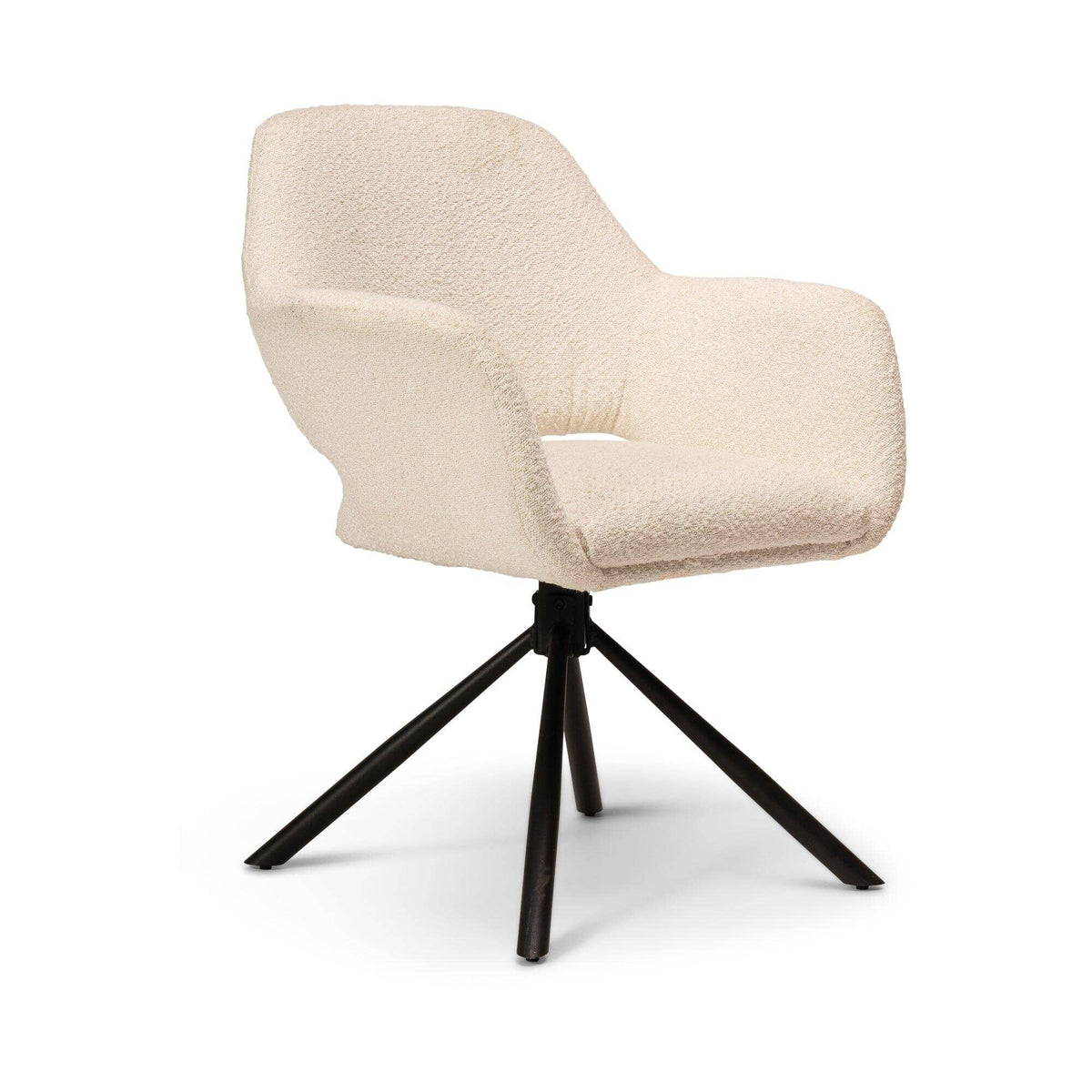 OUTLET - Parker Boucle Office Swivel Chair -  Black Metal Legs