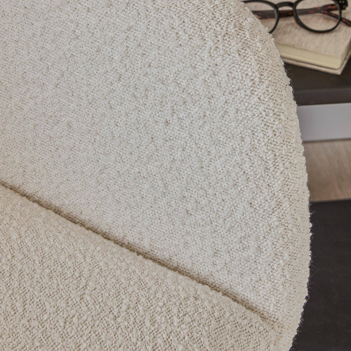 OUTLET - Parker Boucle Office Swivel Chair -  Black Metal Legs