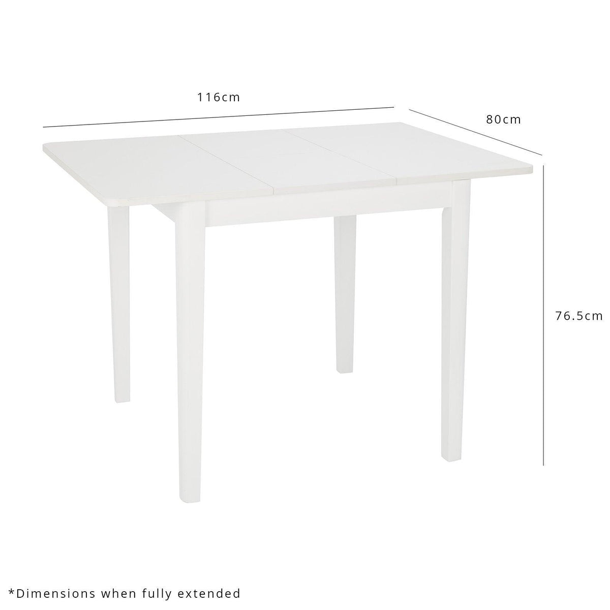 Outlet - Paul White Dining Table - Extendable - Small