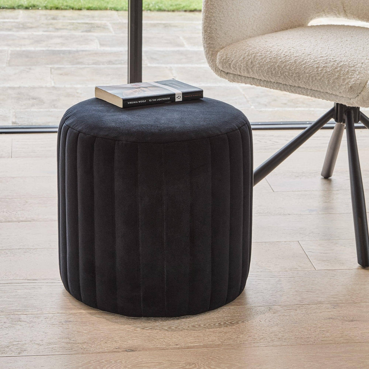 Outlet - Penelope Drum Stool - Black