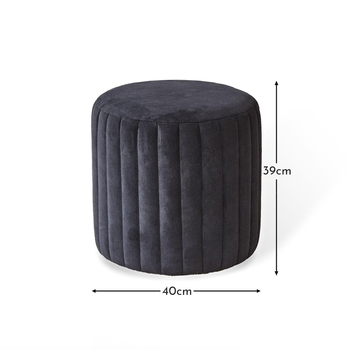 Outlet - Penelope Drum Stool - Black