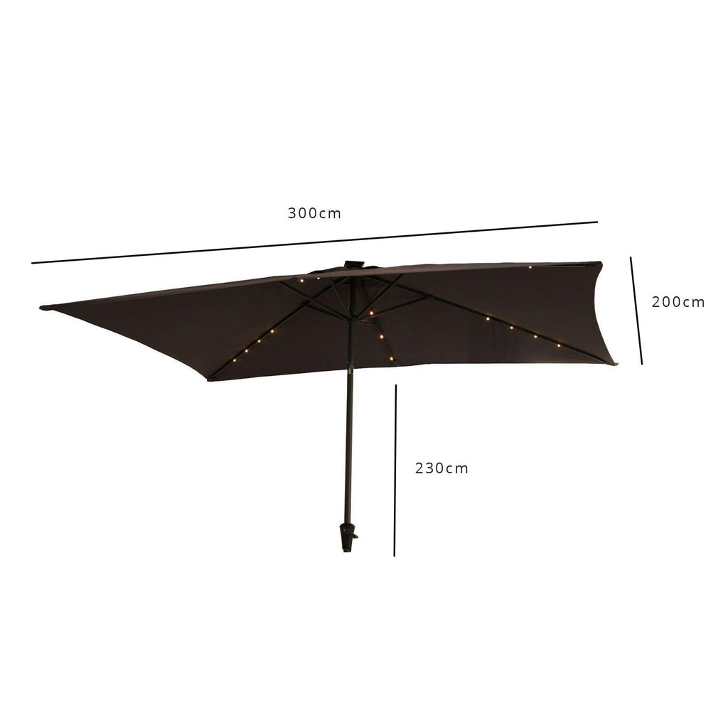 Grey LED Premium Parasol 2x3m