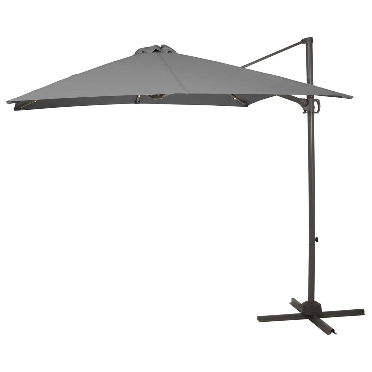 Grey LED Premium Cantilever Parasol - 2.4m Square