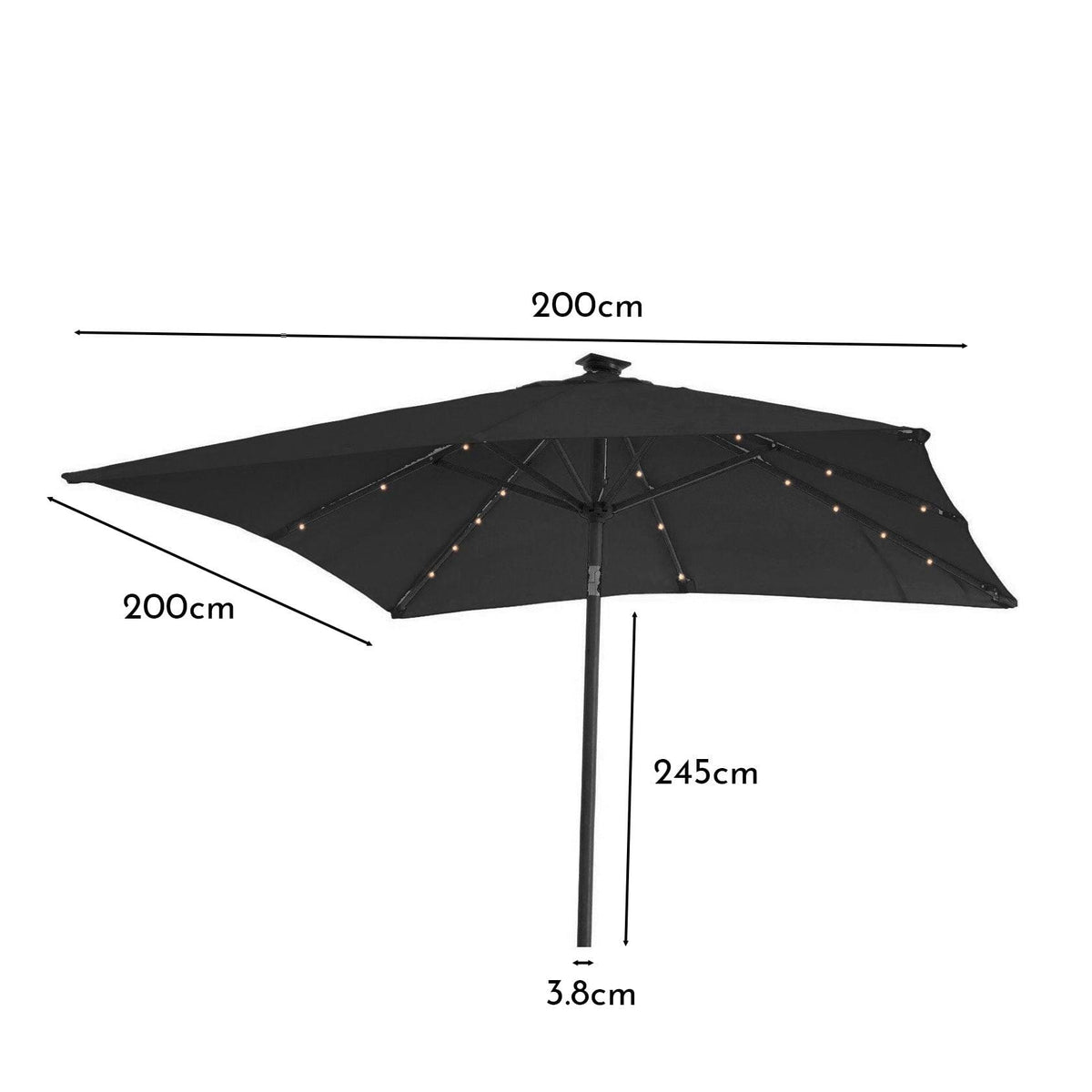 Outlet -  Premium Square 2.2M Parasol Grey