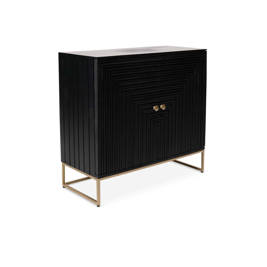 Outlet - Rayna 2 Door Small Sideboard - Jet Black