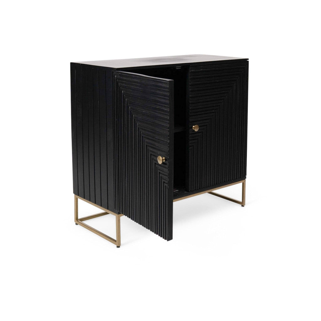 Outlet - Rayna 2 Door Small Sideboard - Jet Black
