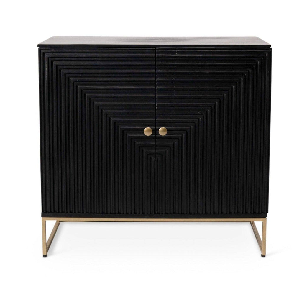 Outlet - Rayna 2 Door Small Sideboard - Jet Black