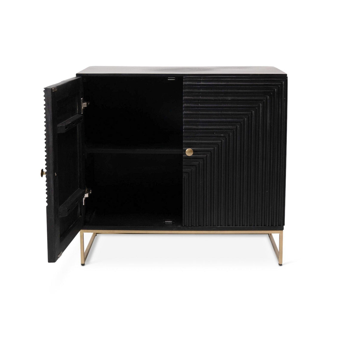 Outlet - Rayna 2 Door Small Sideboard - Jet Black