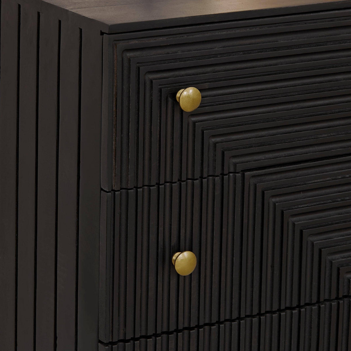 Rayna 3 Drawer Chest of Drawers - Jet Black