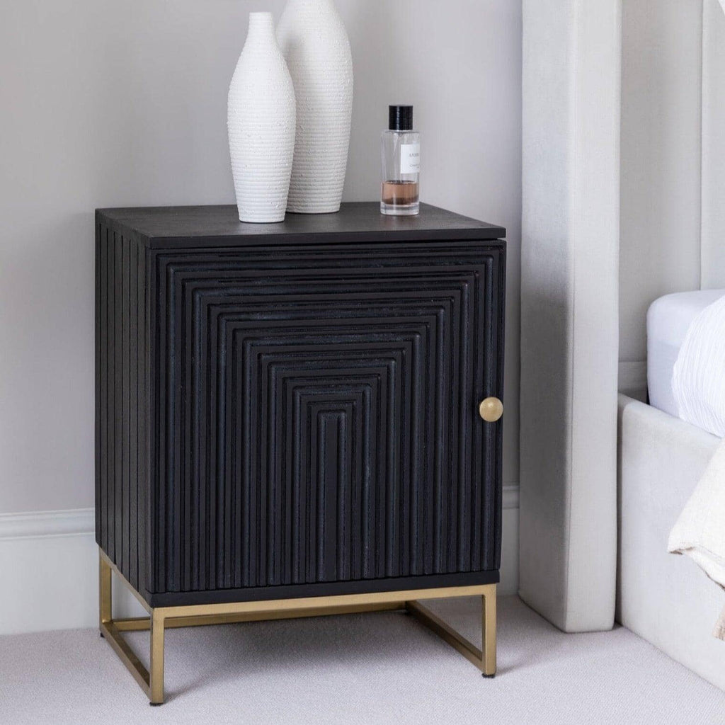 Outlet - Rayna Bedside Table - Jet Black