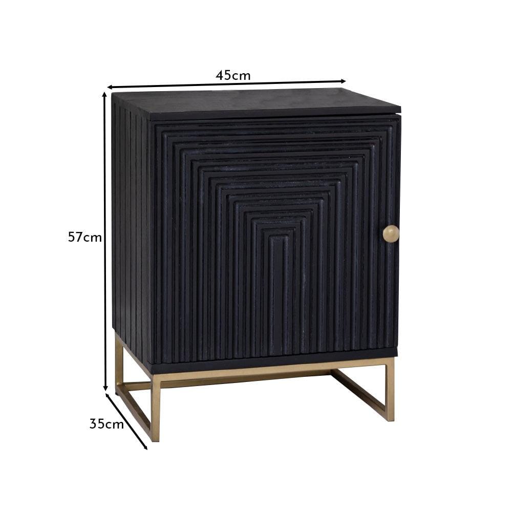 Rayna Bedside Table - Jet Black
